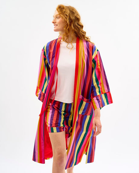Multicolour-Stripes-Cotton-Kimono