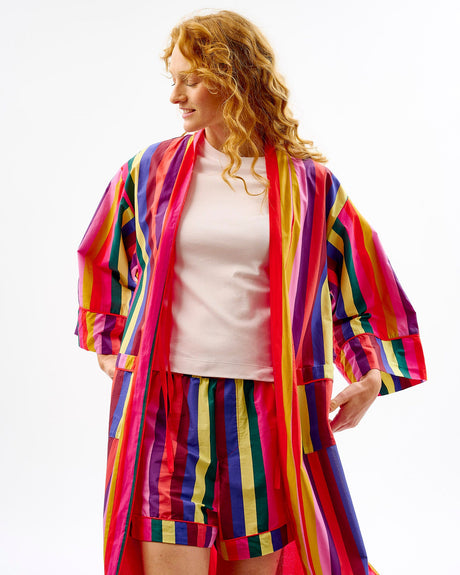 Multicolour-Stripes-Cotton-Kimono