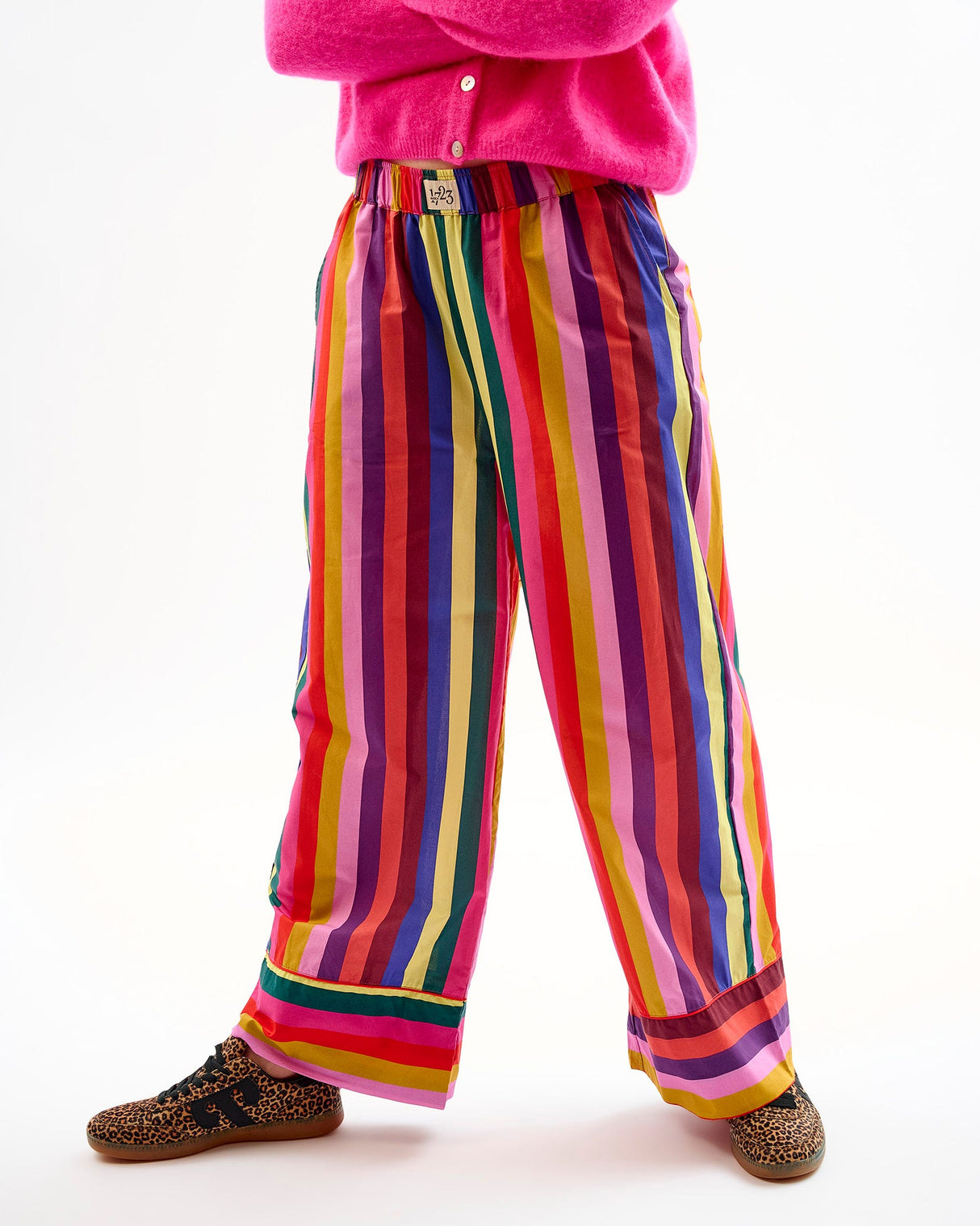 Multicolour-Stripes-Cotton-Wide-Leg-Bottoms