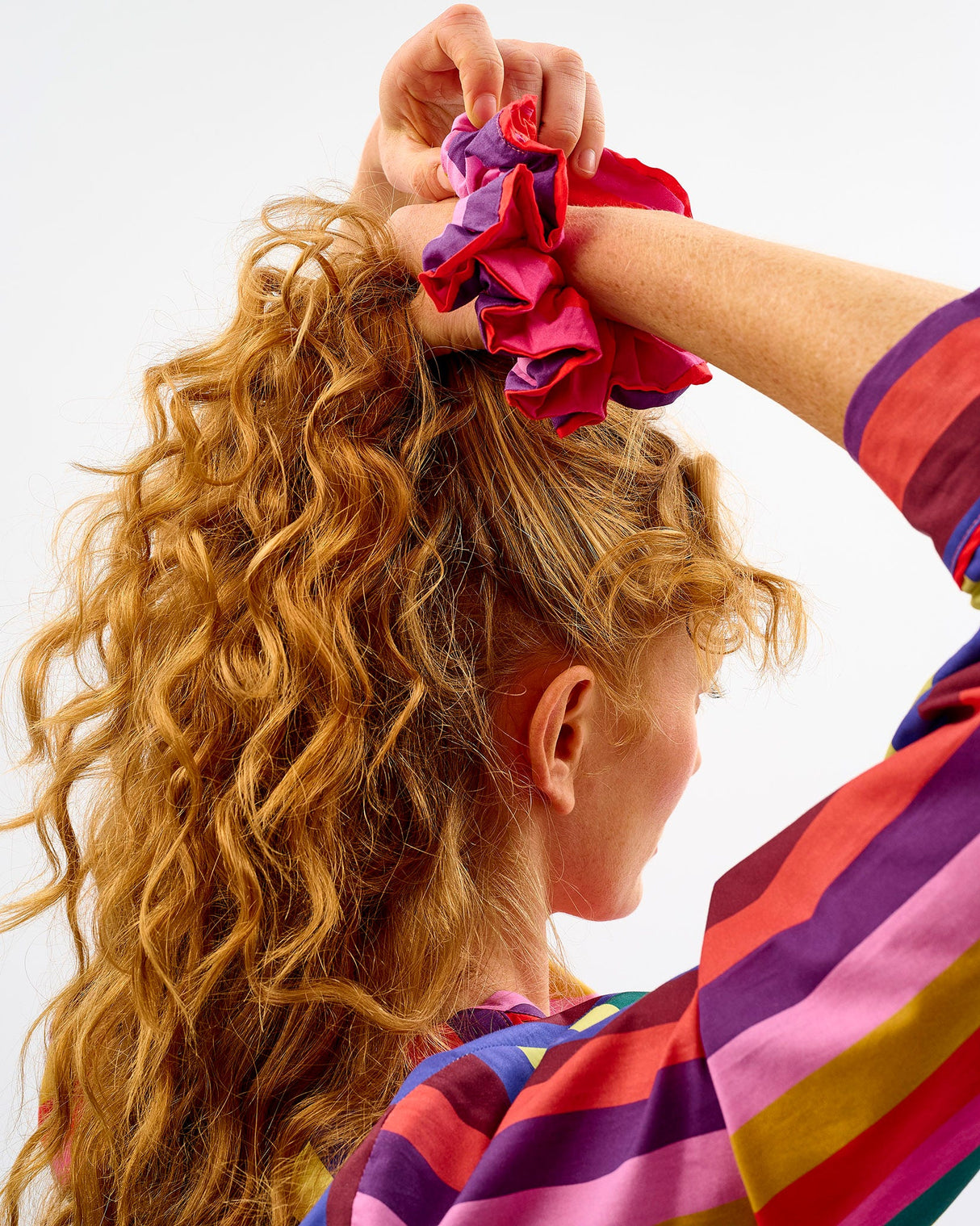 Multicolour-Stripes-Cotton-Hair-Scrunchie