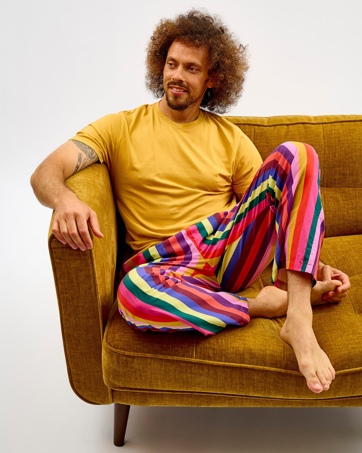 Multicolour Stripes Men's Cotton Bottoms