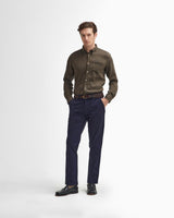 Dark Navy Sueded Sateen Trousers
