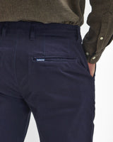 Dark Navy Sueded Sateen Trousers