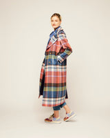 Multicolour Check Sky Lambswool Coat