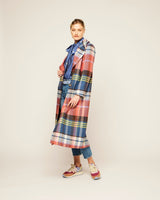 Multicolour Check Sky Lambswool Coat