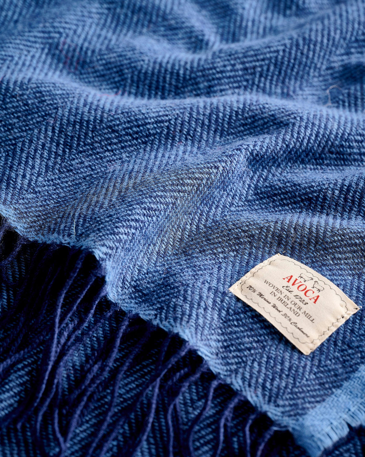 Navy Cashmere Wool Sandymount Scarf