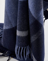 Navy Check Cashmere Blend Throw