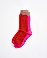 Neon Pink Mercerised Cotton Ankle Socks