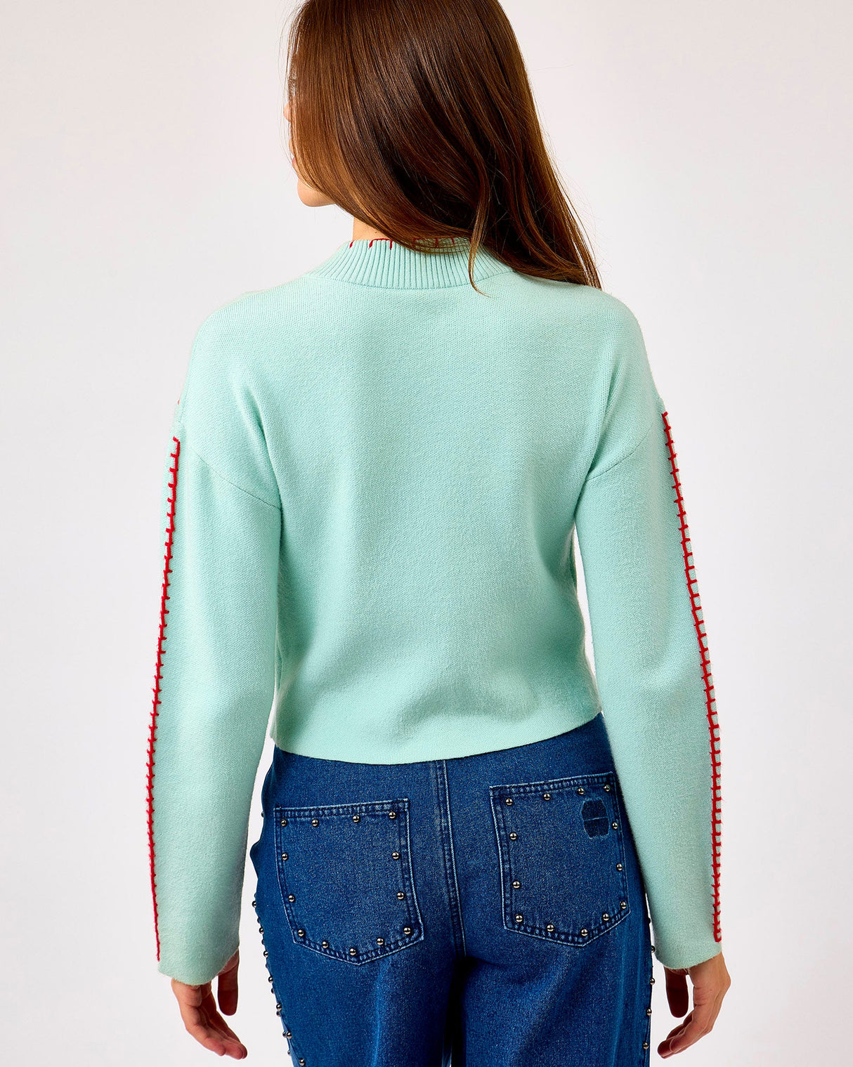 Blue Embroidered Octopus Knit Cardigan