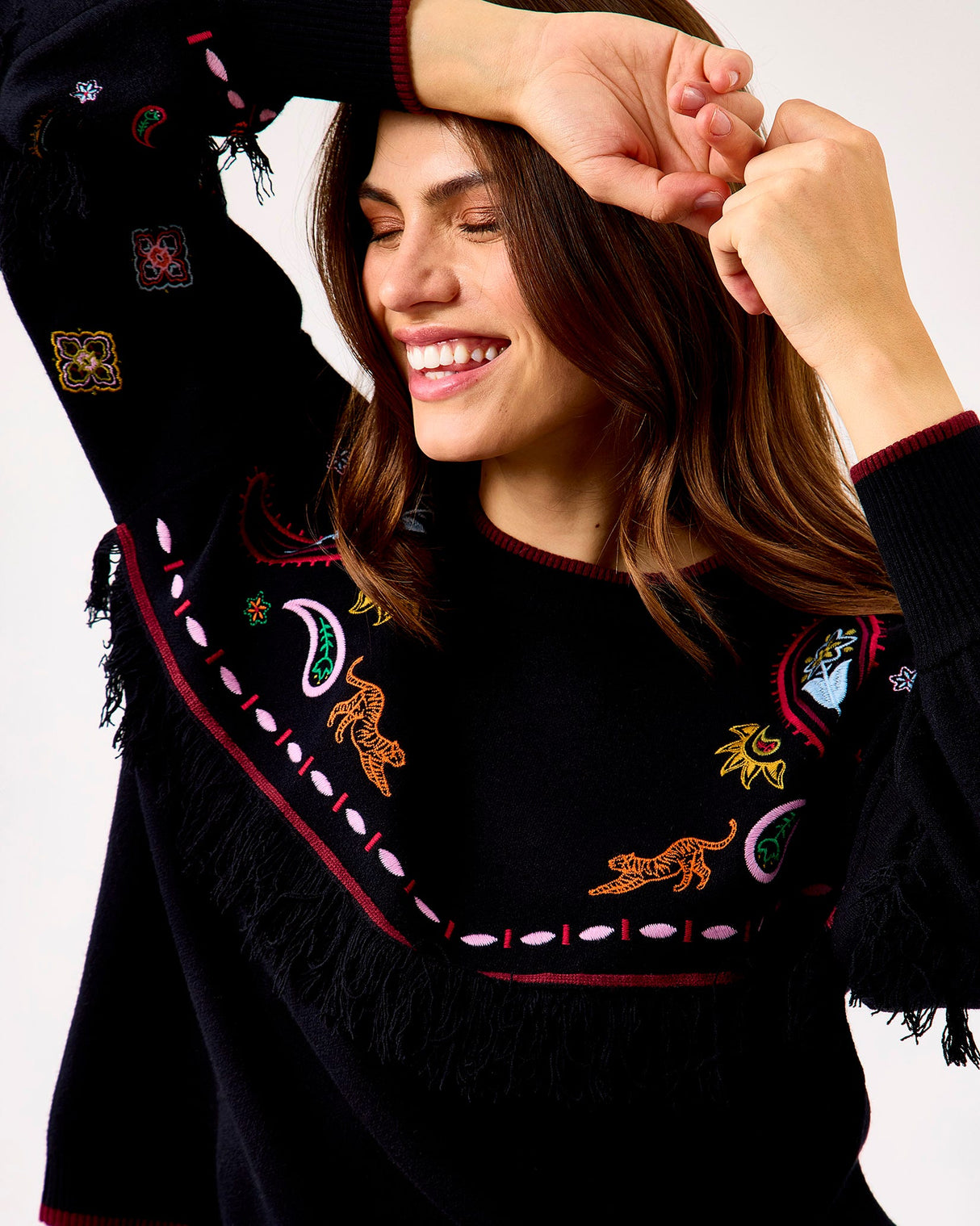 Black Safari Embroidered Jamie Jumper