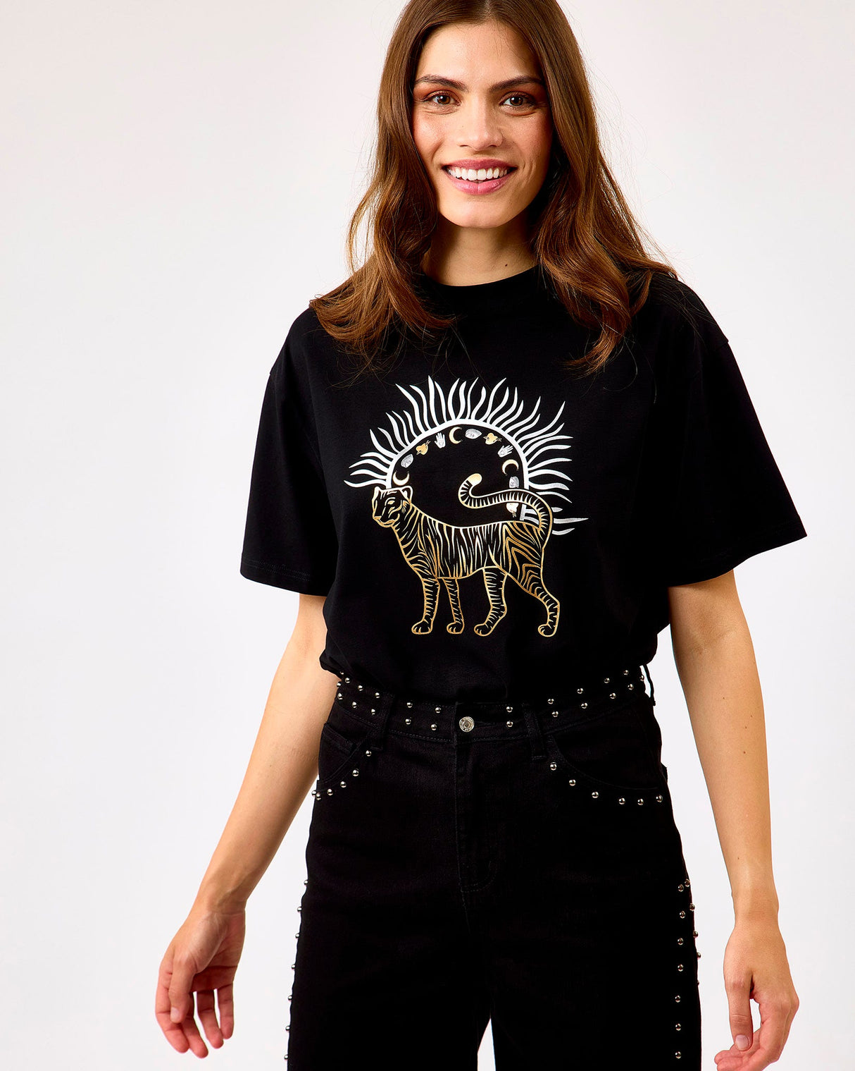 Black-Tiger-Sun-Graphic-T-Shirt