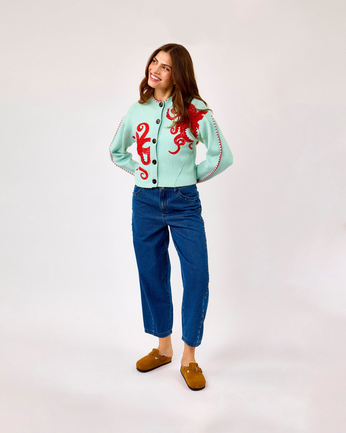 Blue-Studded-Barrel-Jeans
