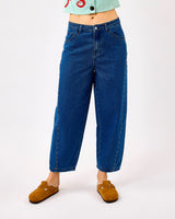 Blue Studded Barrel Jeans