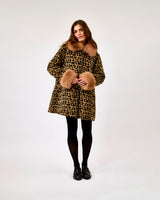 Leopard-PrintFaux-Fur-Trim-Coat