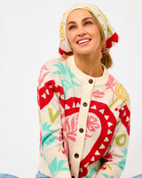 Cream Amara Printed Knit Scarf