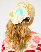 Cream Amara Printed Knit Scarf