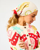 Cream Amara Printed Knit Scarf