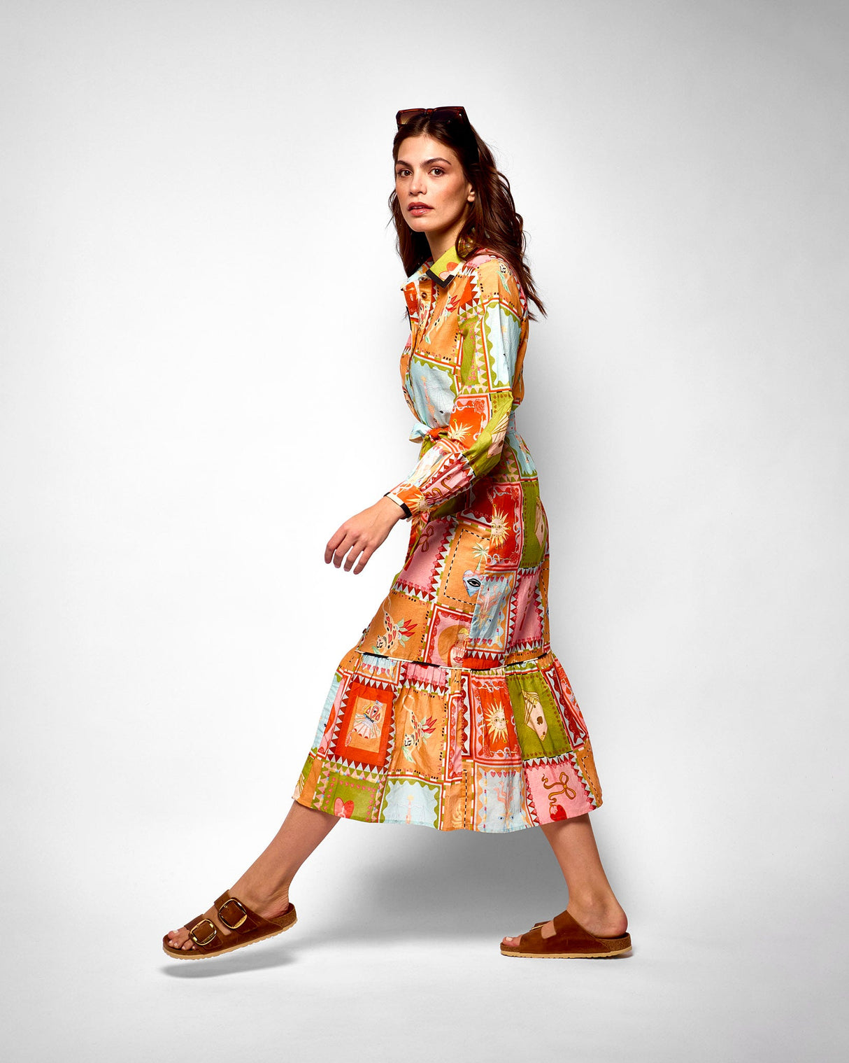 Multicolour-Soller-Midi-Shirt-Dress