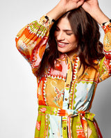 Multicolour Sóller Midi Shirt Dress