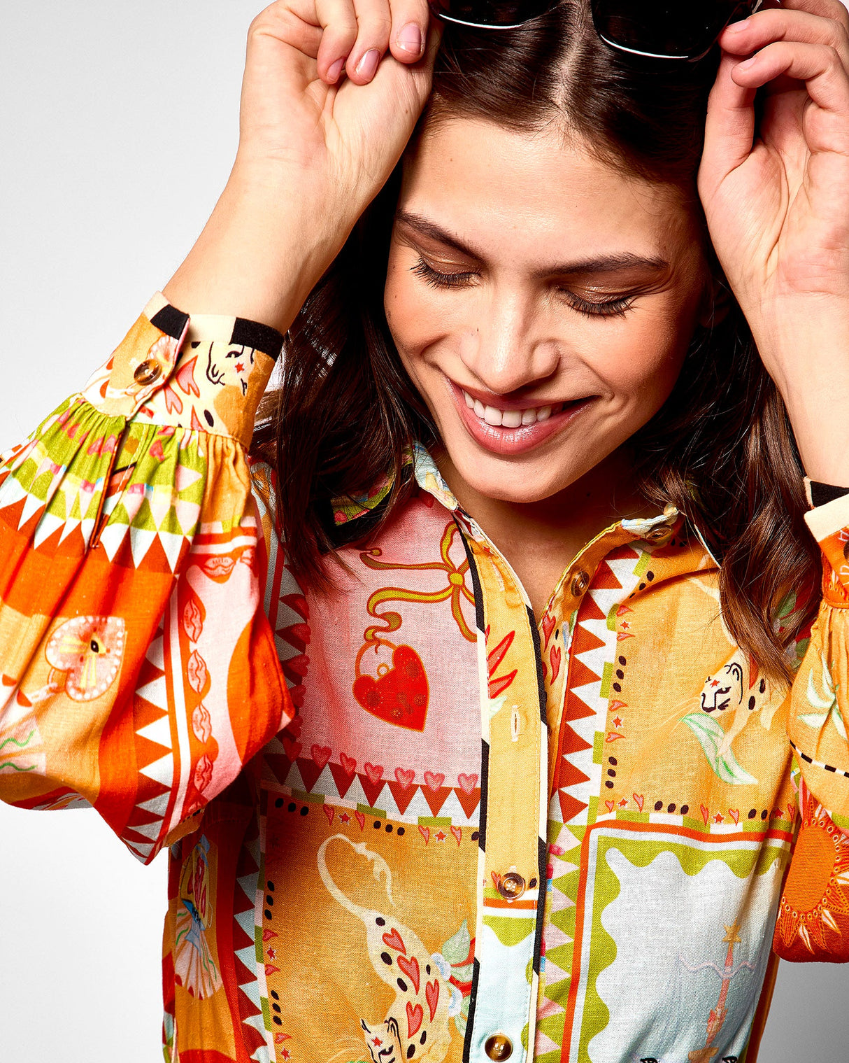 Multicolour Sóller Midi Shirt Dress