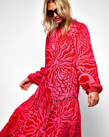 Pink-Olive-Animal-Print-Dress
