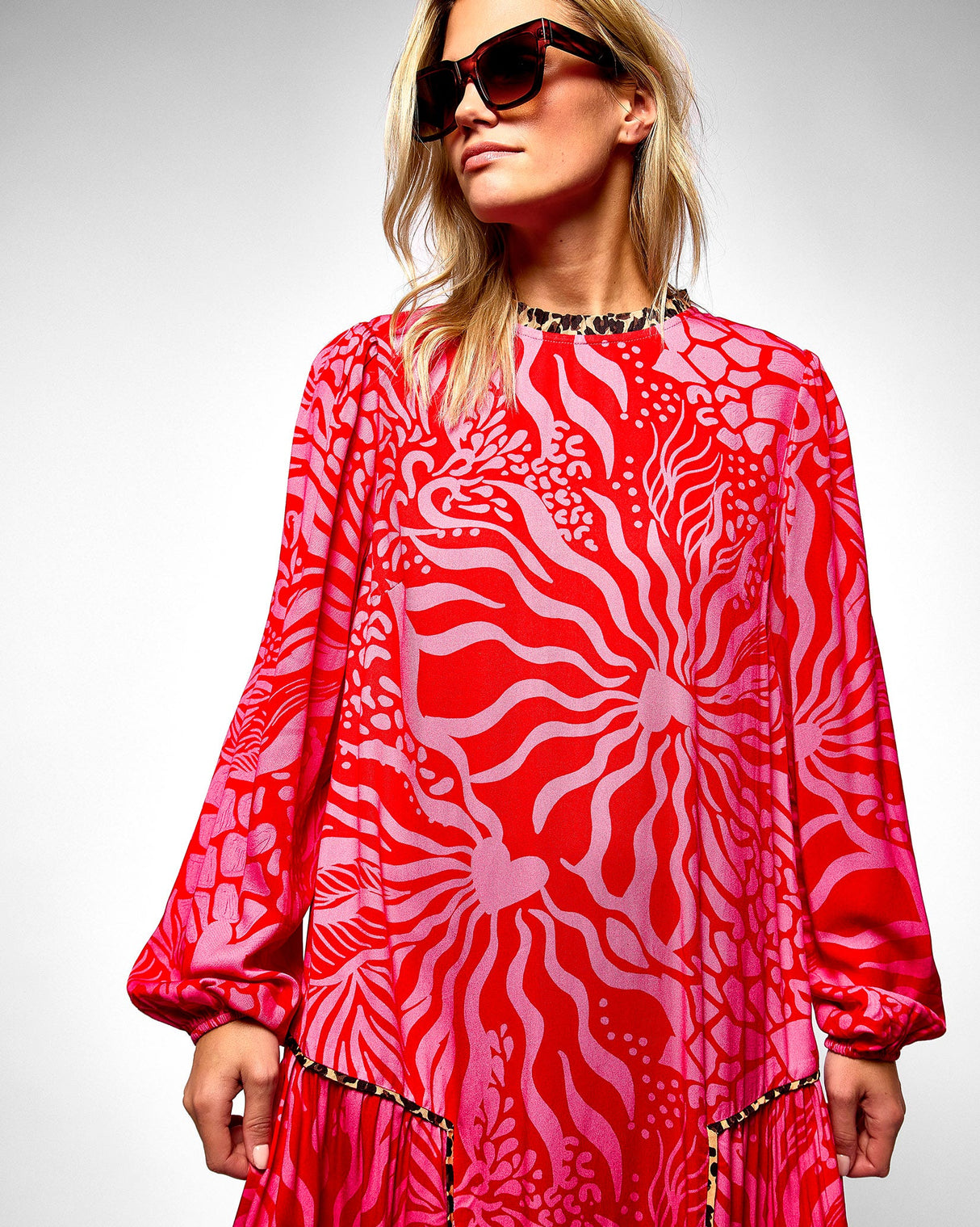 Pink Olive & Animal Print Dress