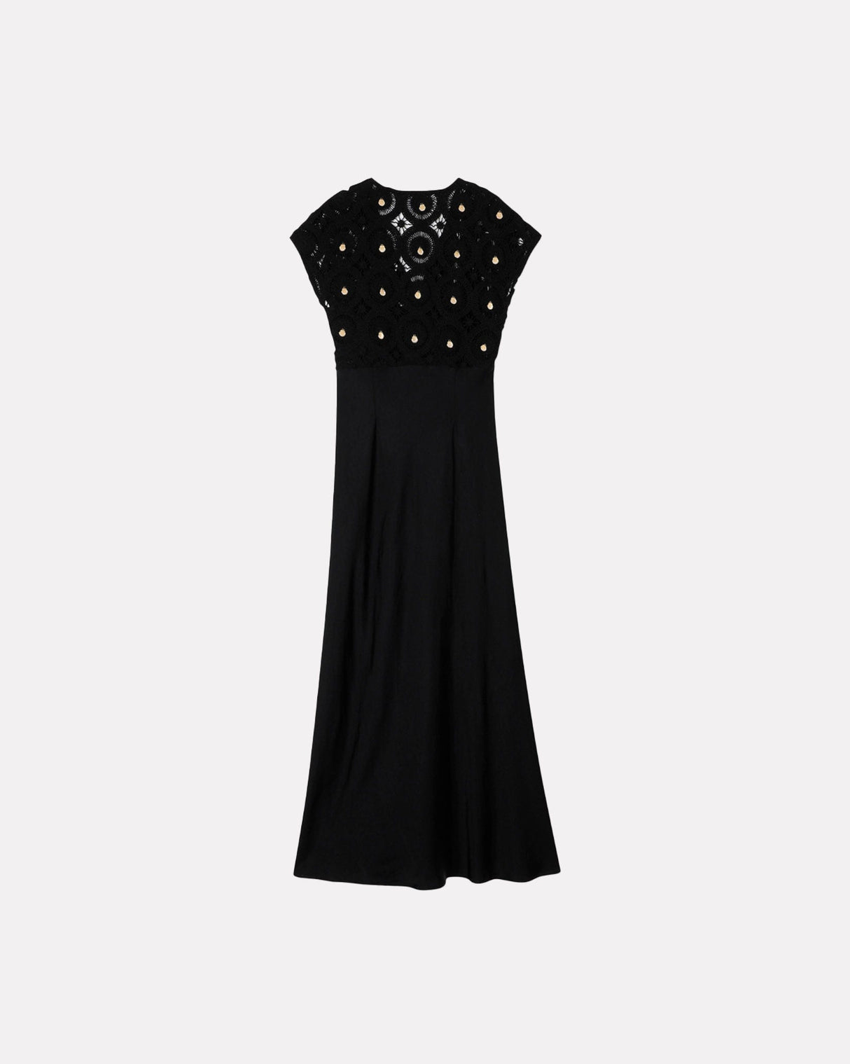 Black Elodie Crochet Shell Dress