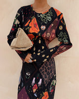 Multicolour Night Garden Gaia Plisse Dress
