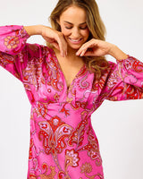 Pink Emma Paisley Print Dress