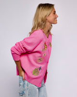 Pink Enchanted Embroidered Cardigan