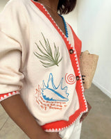Cream & Red Sol De Palma Cardigan