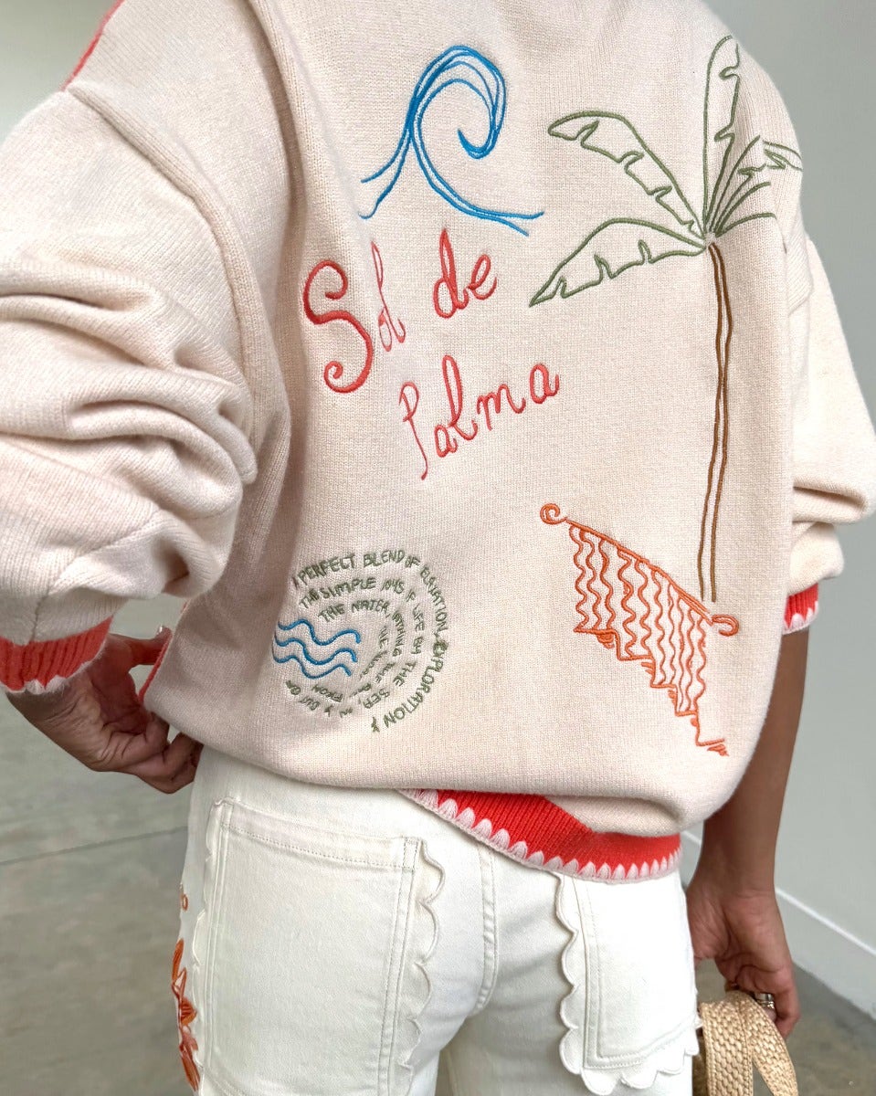 Cream & Red Sol De Palma Cardigan