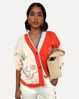 Cream & Red Sol De Palma Cardigan