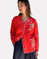 Red-Mystical-Cardigan-With-Collar
