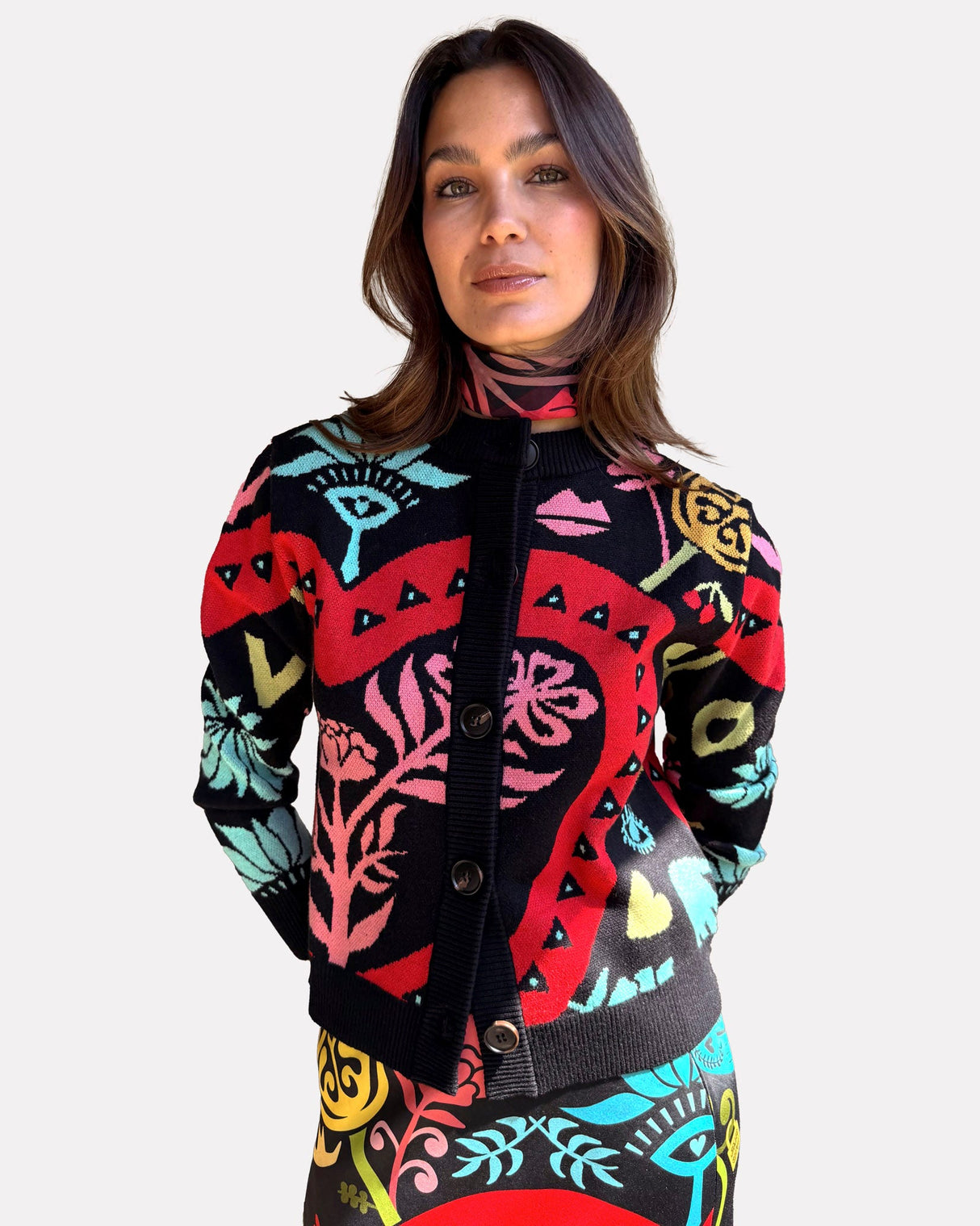 Black-Amara-Vienna-Printed-Hollie-Cardigan