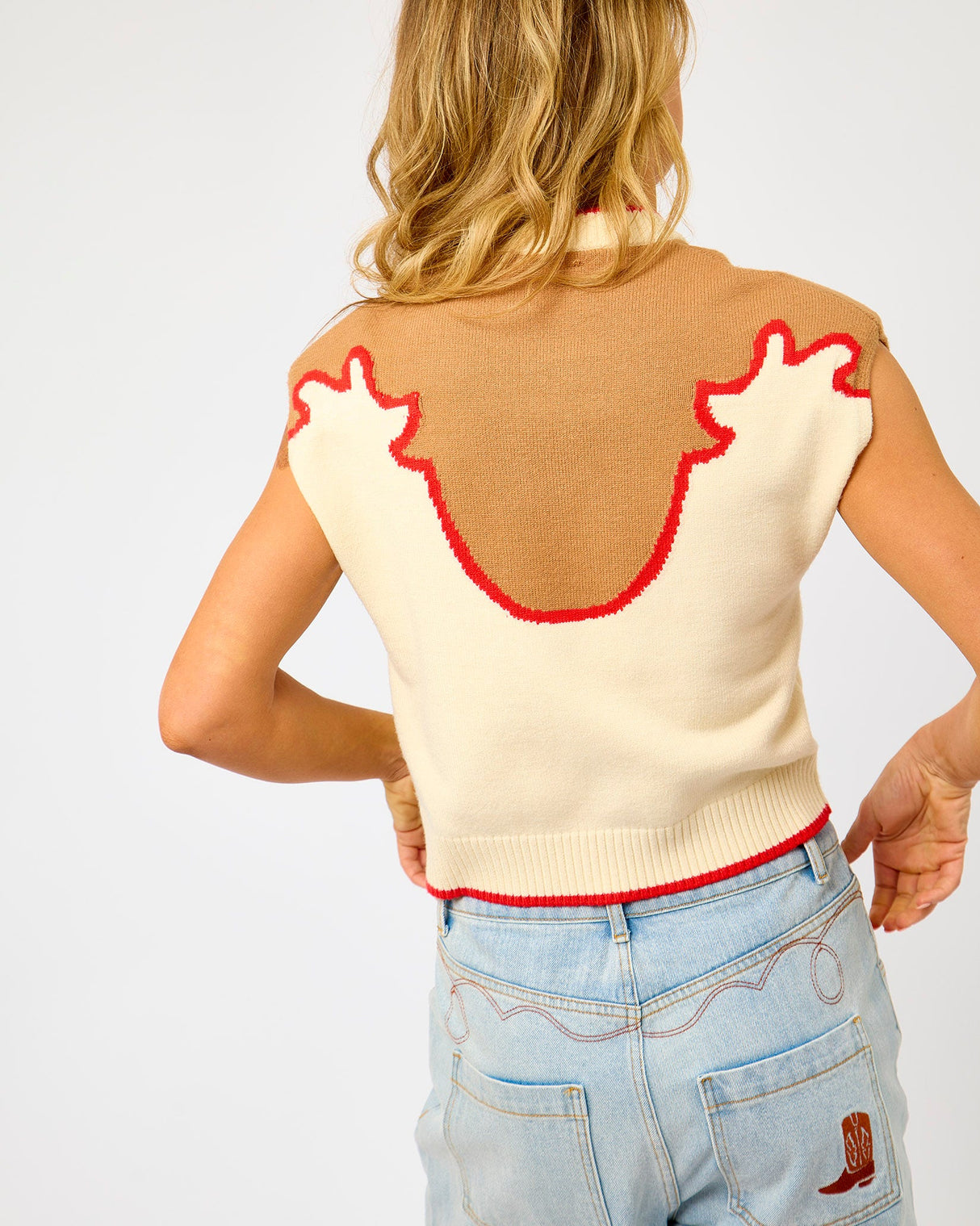 Brown-Cream-Ro-Cowgirl-Knitted-Tank-Top