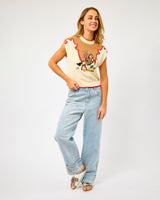 Brown & Cream Ro Cowgirl Knitted Tank Top