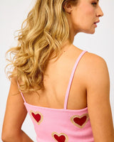 Pink Hearts Knit Tank Top