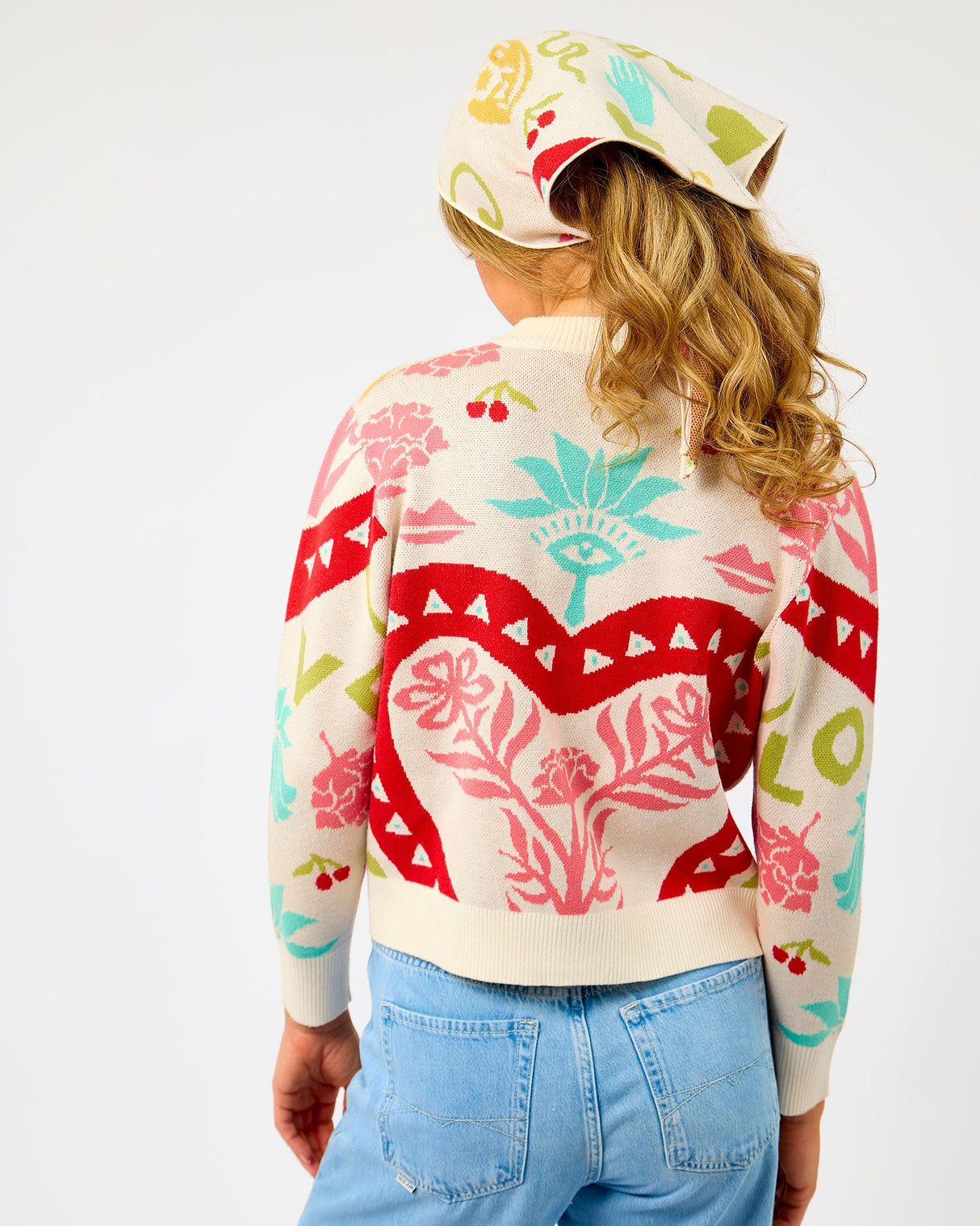 Cream Amara Hollie Printed Cardigan