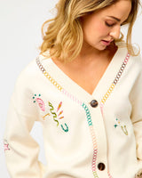 Cream Martha Western Print Cardigan
