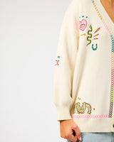 Cream Martha Western Print Cardigan