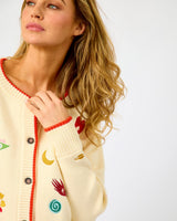 Cream Morocco Embroidered Charms Cardigan