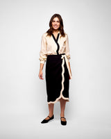 Black & Cream Jaspre Wrap Skirt