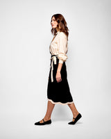 Black & Cream Jaspre Wrap Skirt