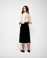 Black & Cream Jaspre Wrap Skirt