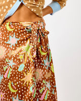 Brown Fawn Star Tulip Jaspre Wrap Skirt