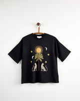 Black Running Wild Print T-Shirt