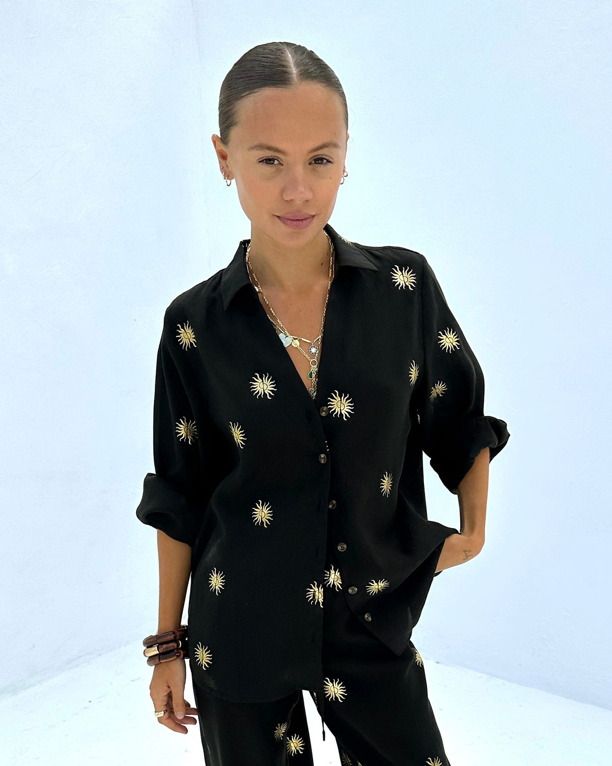 Black-Gold-Sun-Miley-Shirt