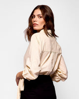 Cream & Black Miley Scallop Shirt