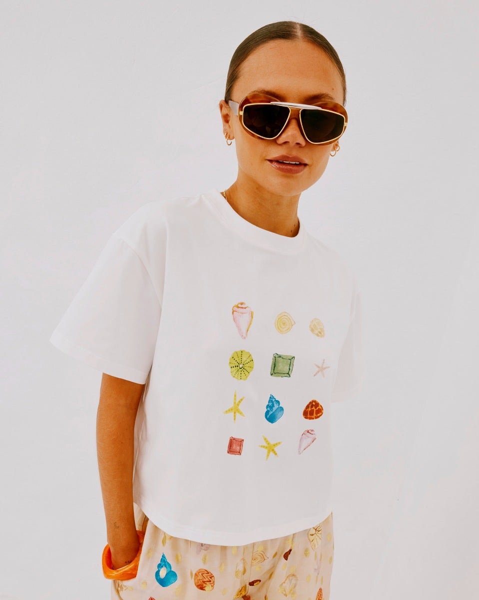 White Ioana Shell T-Shirt